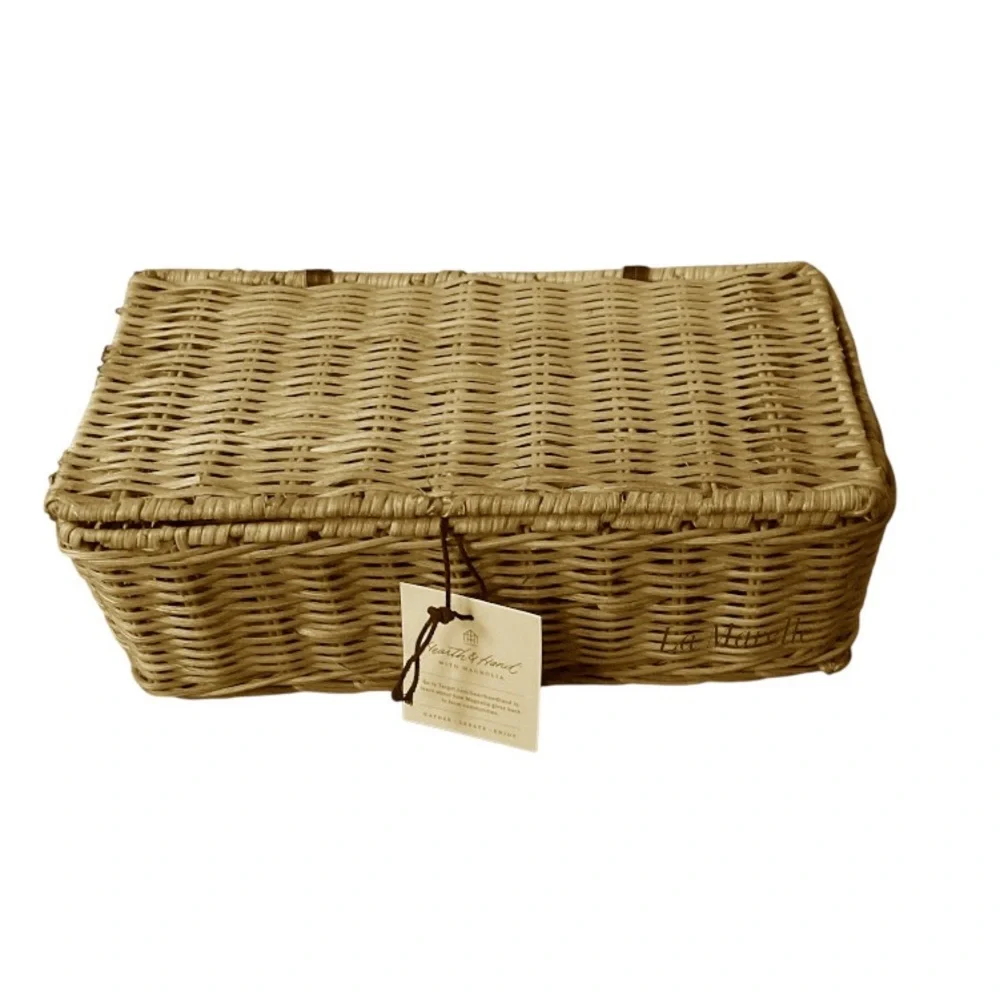 Small Rattan Storage Basket with Lid  - Hearth & Hand™ with Magnolia